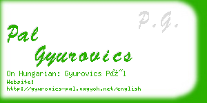 pal gyurovics business card